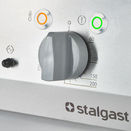Stalgast - Verchromte Elektro-Griddleplatte als Tischgerät, 400x700 mm, gerillte Grillfläche, Serie 700 ND - GastroDeals