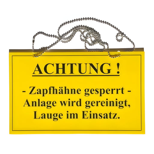 W.E. Blaschitz - Schild mit Kette "ACHTUNG Zapfhähne gesperrt" - GastroDeals