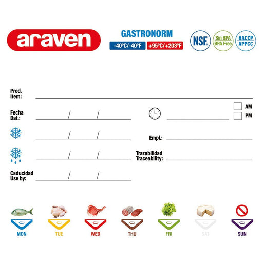 Araven - ARAVEN Gastronormbehälter mit Deckel, Polypropylen, GN 1/1 (150 mm) - GastroDeals