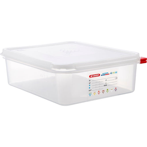 Araven - ARAVEN Gastronormbehälter mit Deckel, Polypropylen, GN 1/2 (100 mm) - GastroDeals