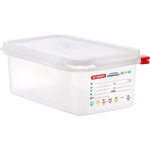 Araven - ARAVEN Gastronormbehälter mit Deckel, Polypropylen, GN 1/4 (100 mm) - GastroDeals