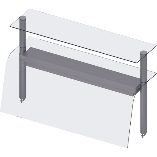 Stalgast - Doppel-Glas-Aufsatzbord mit Hustenschutz und Wärmelampe 1122x455x700 mm für Speisenausgabesysteme - GastroDeals