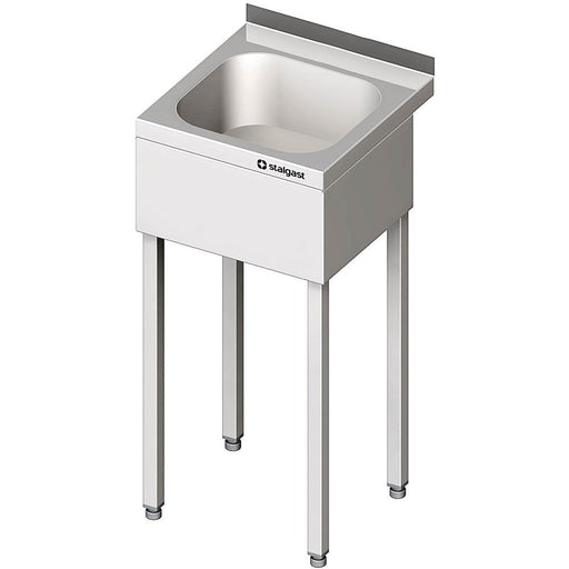 Stalgast - Handwaschbecken mit Untergestell, 400x410x850 mm, mit dreiseitiger Beckenblende, mit Aufkantung, verschweißt - GastroDeals