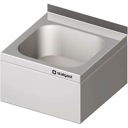 Stalgast - Handwaschbecken zur Wandmontage, 400x410x240 mm, mit dreiseitiger Beckenblende, mit Aufkantung, verschweißt - GastroDeals