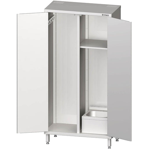 Stalgast - Hochschrank mit Spülbecken für Reinigungsutensilien, 1000x500x2000 mm, verschweißt - GastroDeals